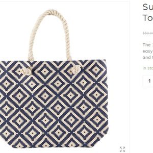 Summer & Rose Navy Diamond Tote